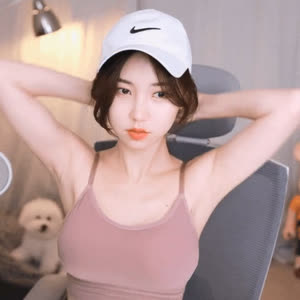 모자 쓰는 BJ 화정 핑크 민소매 겨드랑이