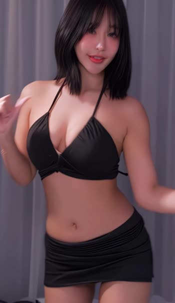 BJ 하루S2 블랙 비키니 가슴골